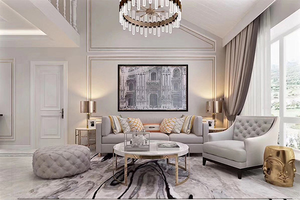 沈陽-華潤橡樹灣200平米「輕奢風格」裝修案例圖