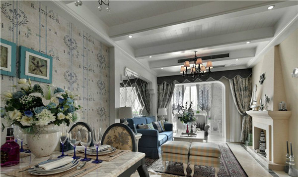 沈陽裝修公司100米兩室「地中?！寡b修風格案例圖