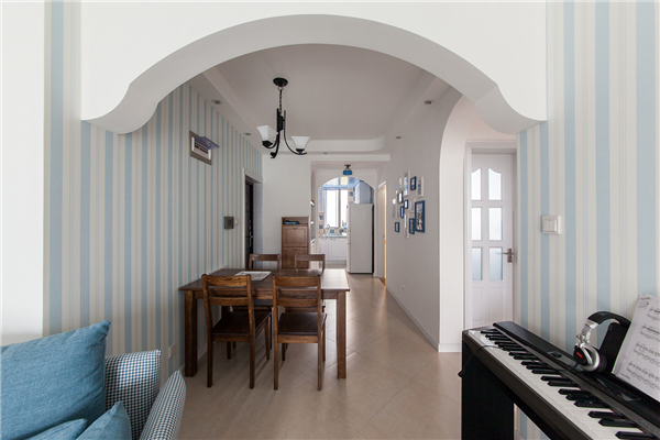 沈陽裝修90平米兩室「地中?！寡b修風(fēng)格案例圖